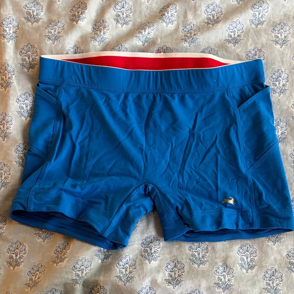 Tracksmith Lane Five Spandex Short in Cobalt Blue